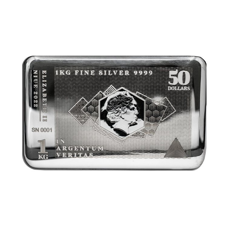 1 kilo zilveren muntbaar silvernote 2022 achterkant
