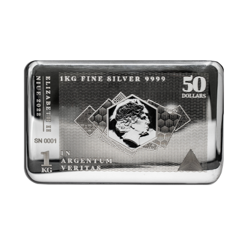 1 kilo silver coin bar silvernote 2022 front