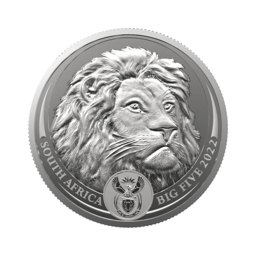 1 troy ounce silver coin Big Five lion 2022 front