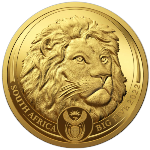 1 troy ounce gold coin Big Five lion 2022 front