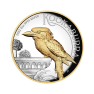 2 troy ounce zilveren munt Kookaburra Verguld hoog reliëf 2022 voorkant