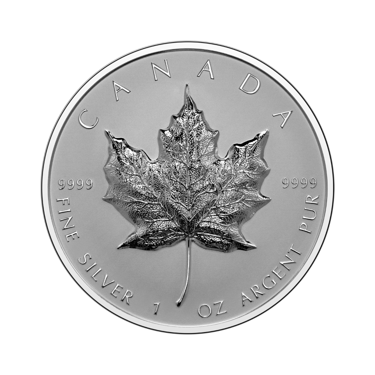 1 troy ounce zilveren Maple Leaf Ultrahigh Relief 2022 voorkant