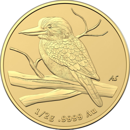 0,5 grams golden coin mini Kookaburra 2022 front