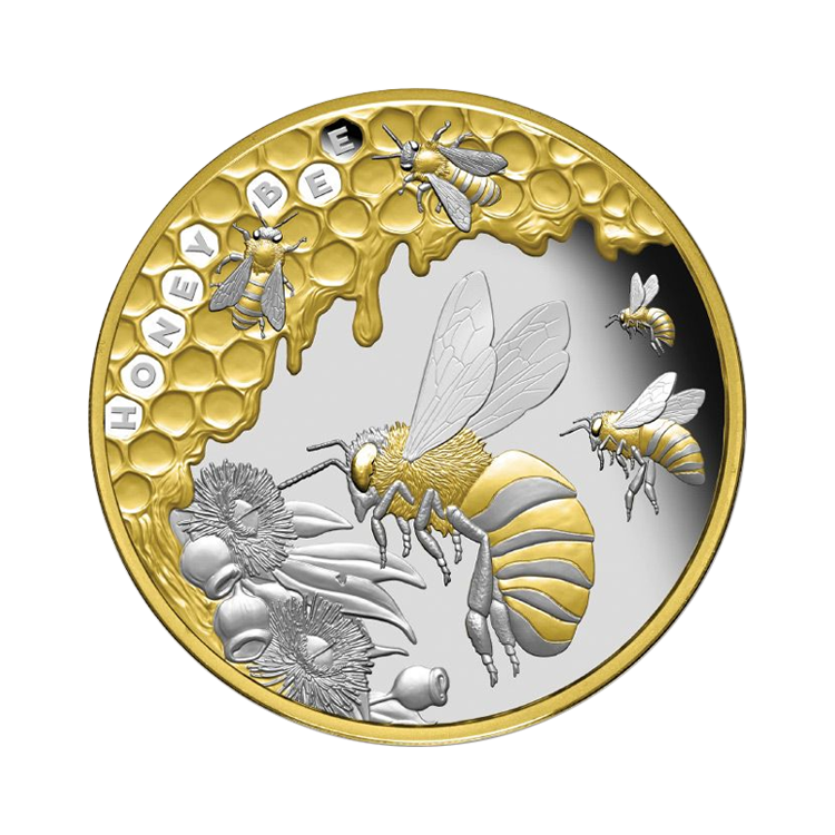 1 troy ounce zilveren honey bee proof munt - 200th anniversary voorkant