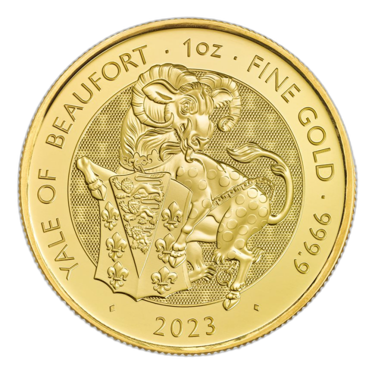 1 troy ounce gold coin Tudor Beasts Yale of Beaufort 2023 front