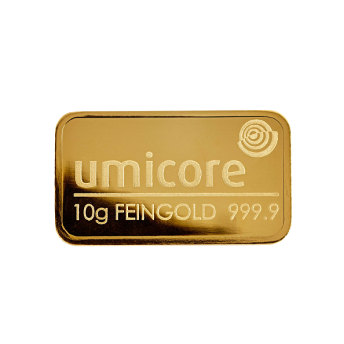 10 Grams goldbar Umicore front