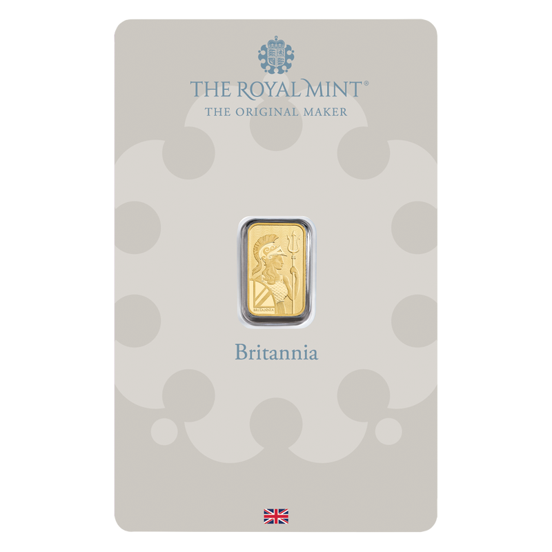 1 gram goudbaar Britannia voorkant