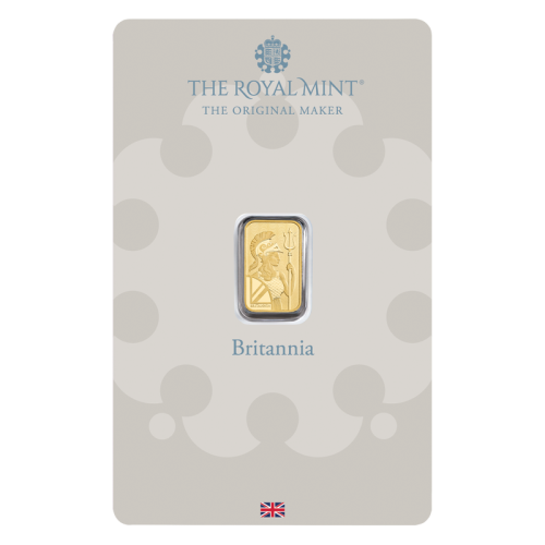 1 gram gold bar Britannia front