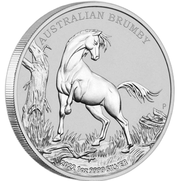 1 troy ounce zilveren Brumby 2022 voorkant