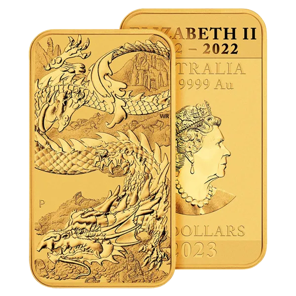 Golden coin bar Rectangular Dragon 2023