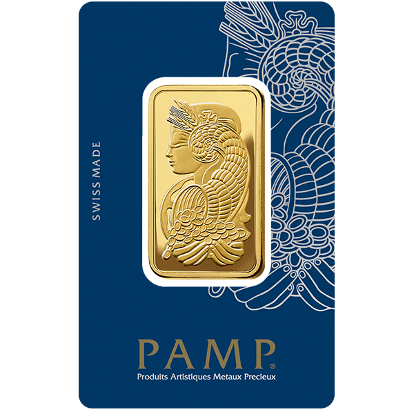 Pamp Suisse goldbar of 1 troy ounce