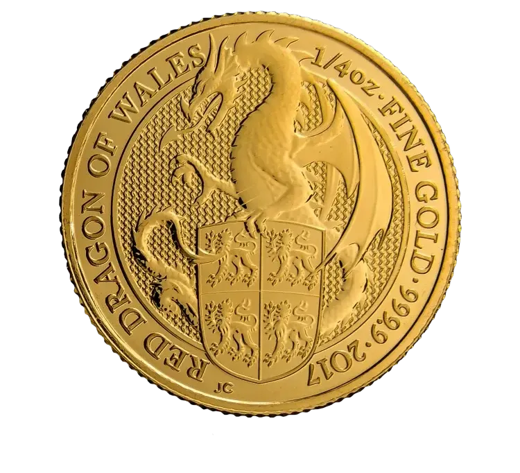 1/4 troy ounce gouden Queen Beasts munt