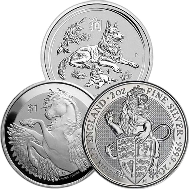 2 troy ounce silver coins