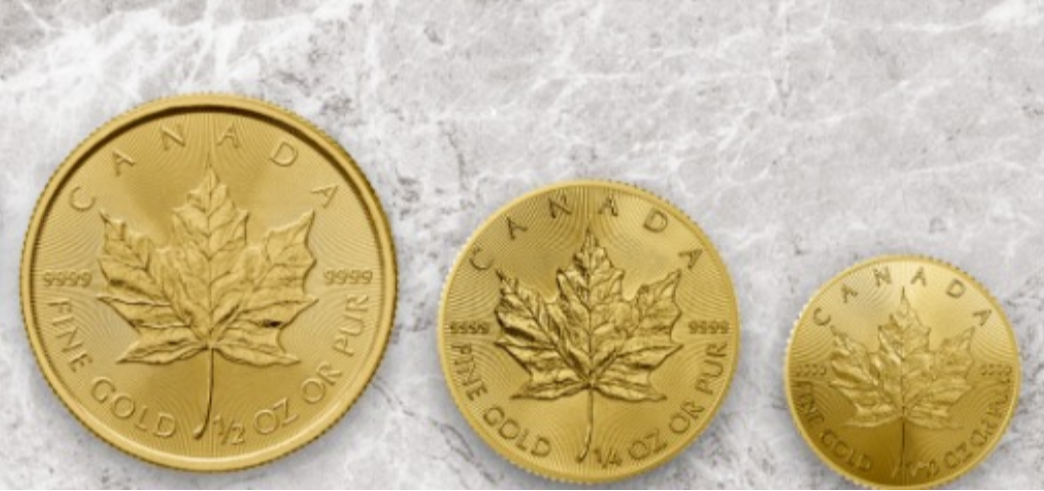 Gold coins in various sizes